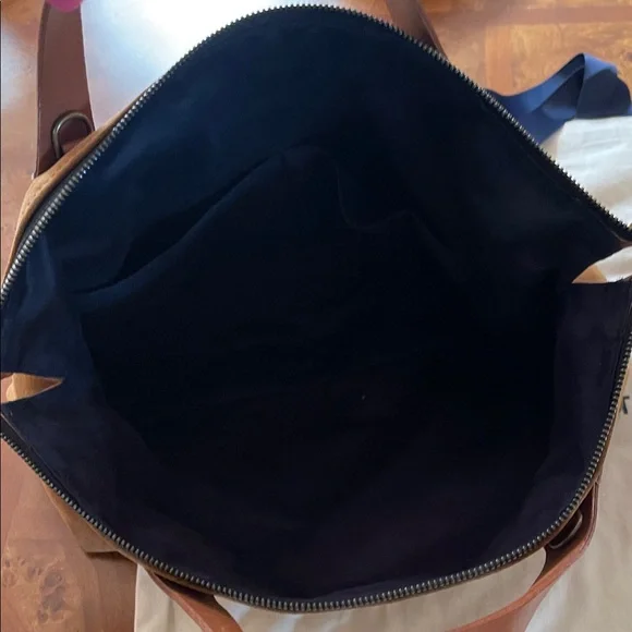 Parker Thatch Charlie Carmel Suede Leather Satchel - Picture 7 of 9